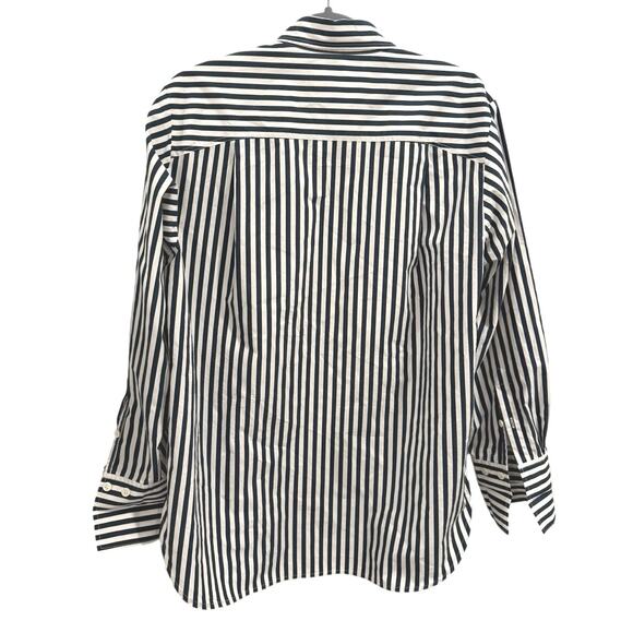 Frame x Ilona Hamer Blue White Pinstripe Menswear Classic Button Up Oversized XS - Picture 5 of 10